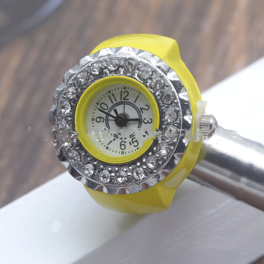 Rhinestone Fashion Ring Ring Watch Trendy Women's Watch Diamond - Calico pony Creations