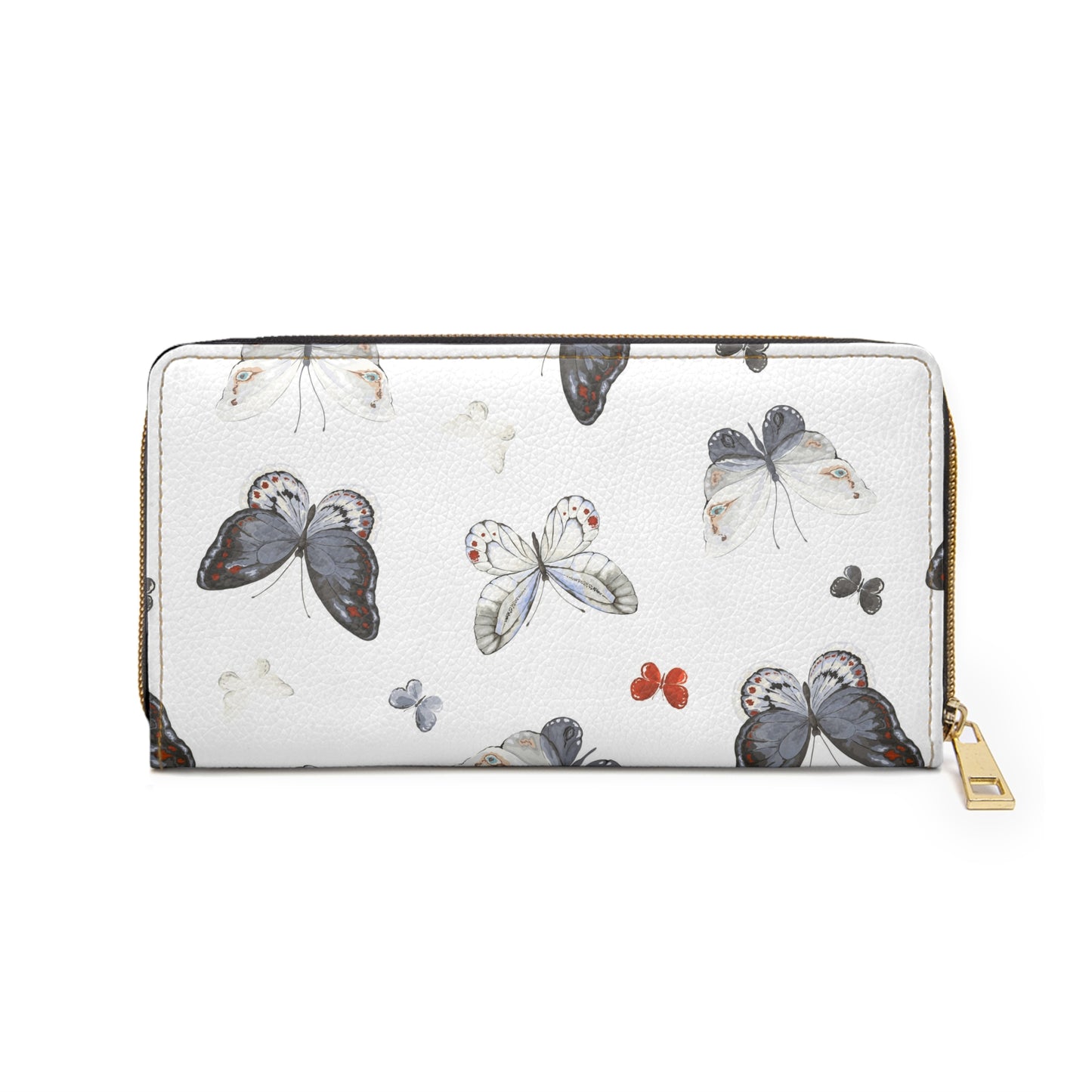 Custom Butterfly Print Zipper Wallet - Elegant & Functional Fashion Accessory