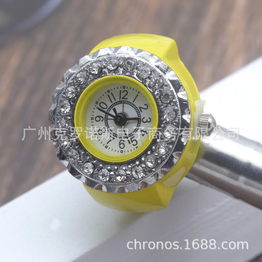Rhinestone Fashion Ring Ring Watch Trendy Women's Watch Diamond - Calico pony Creations