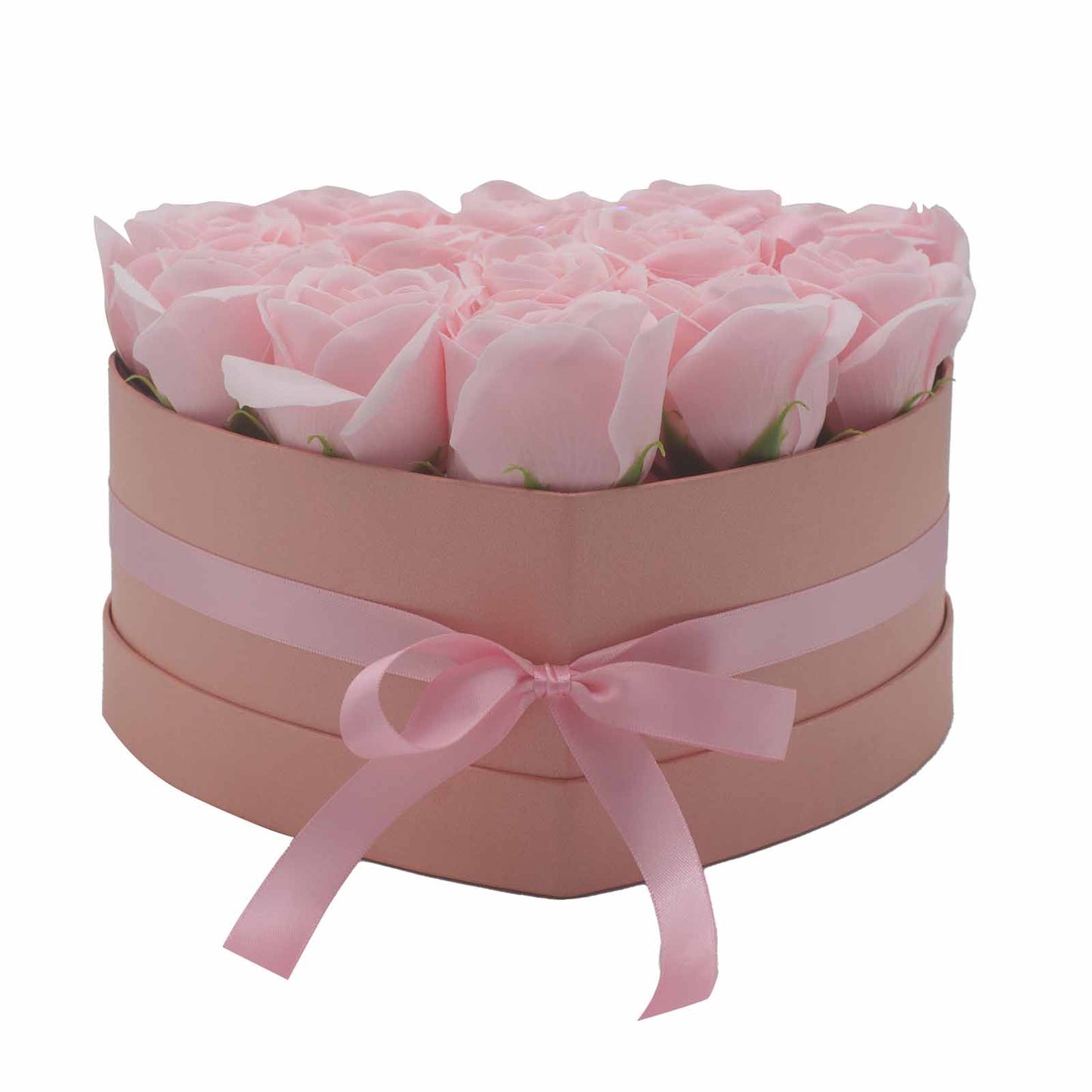 Soap Flower Gift Bouquet - 13 Pink Roses - Heart - Calico pony Creations