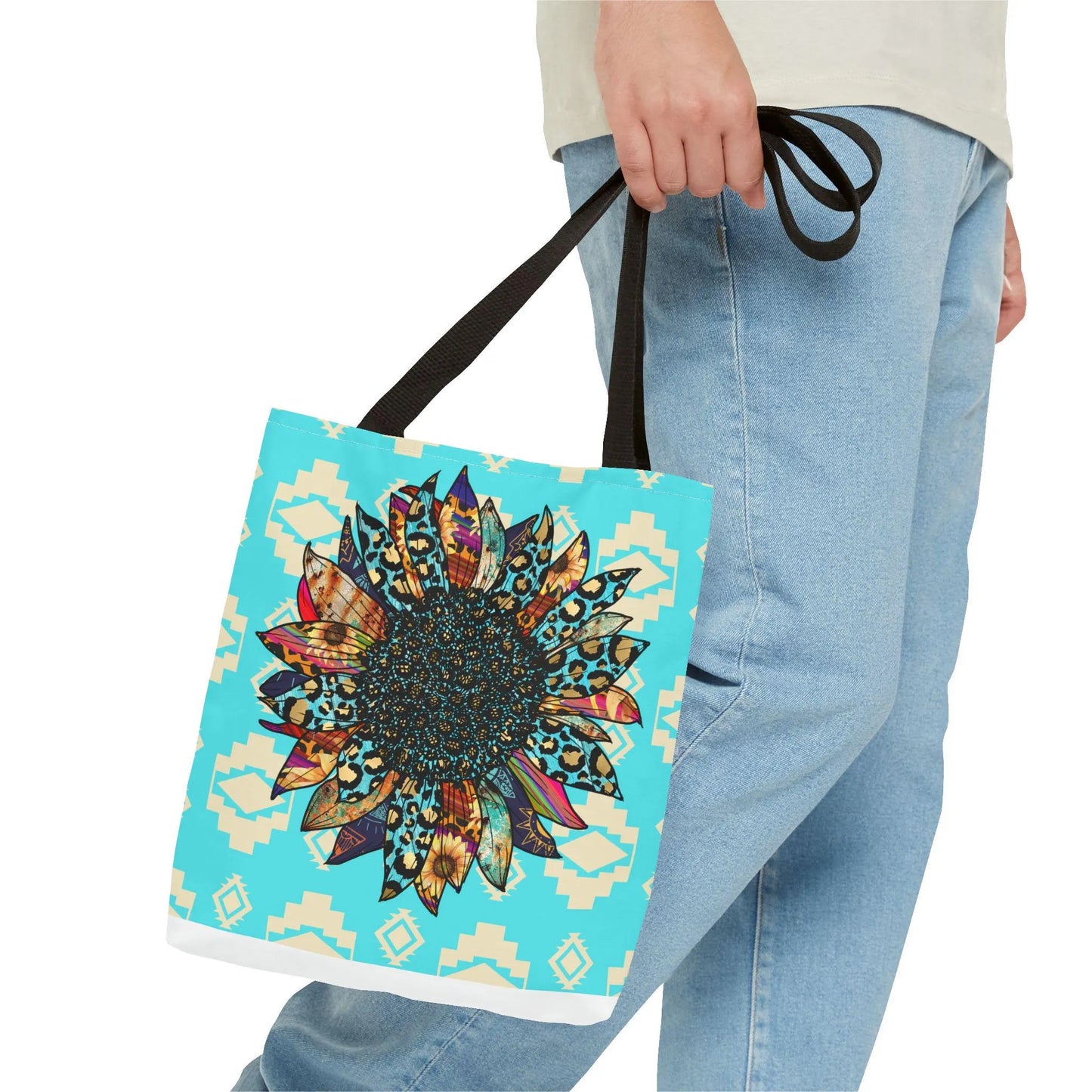 Western Sunflower Tote Bag, Floral Shopping Bag, Country Style Shoulder Bag, Farmer Market Bag - Calico pony Creations