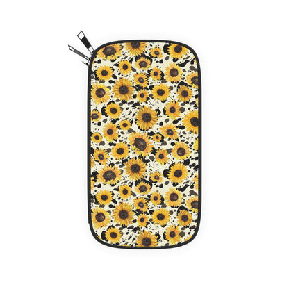 Sunflower Passport Wallet, Travel Organizer, Floral Travel Accessory, Travel