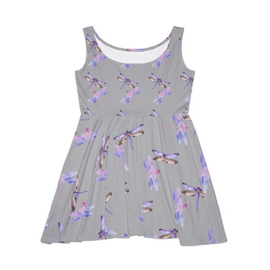 Floral Print Skater Dress, Summer Outing Dress, Boho Fashion, Gift for Her,
