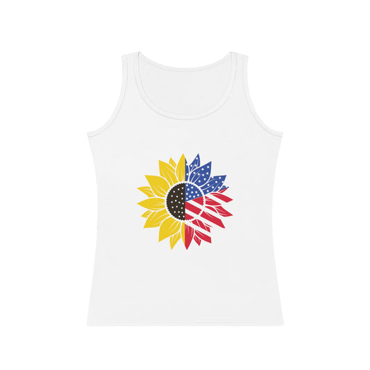 Sunflower & Floral Women's Tank Top, Summer Outfit, Casual Wear, Gift for Her,