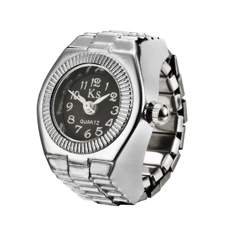 Simple Alloy Watch Ring Creative Watch - Calico pony Creations