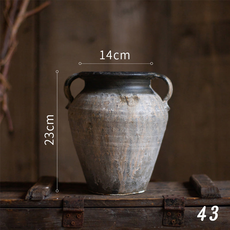 Retro Antique Pottery Flowerpot Ornaments - Calico pony Creations