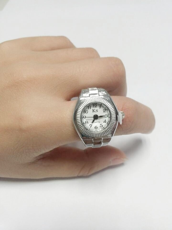 Simple Alloy Watch Ring Creative Watch - Calico pony Creations