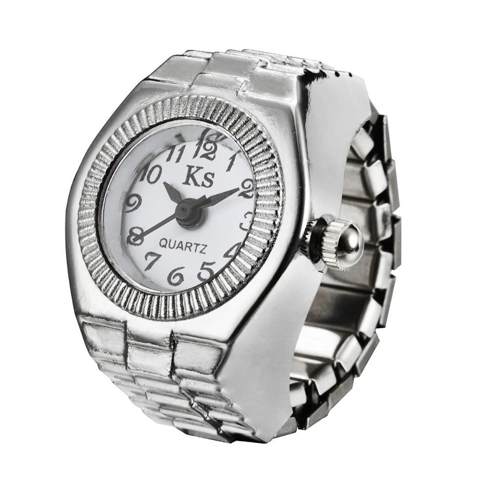 Simple Alloy Watch Ring Creative Watch - Calico pony Creations
