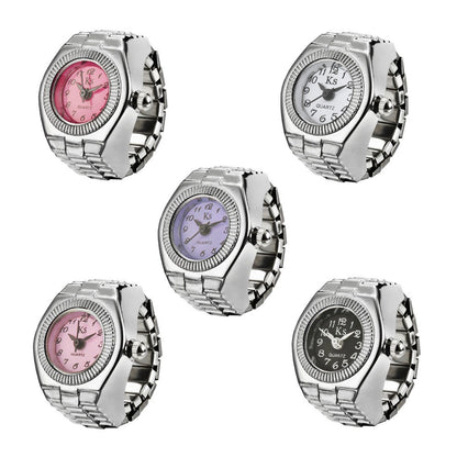 Simple Alloy Watch Ring Creative Watch - Calico pony Creations