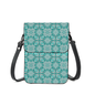 Western Turquise Print Leather Phone Bag with strap