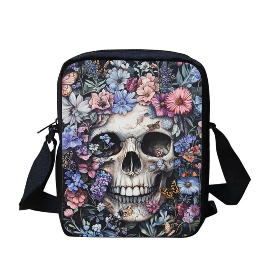 Snilety Flower Skeleton Small Crossbody Bags for Women Purse Cellphone Messenger Bag with Adjustable Strap Shoulder Handbags Mini Travel Bag